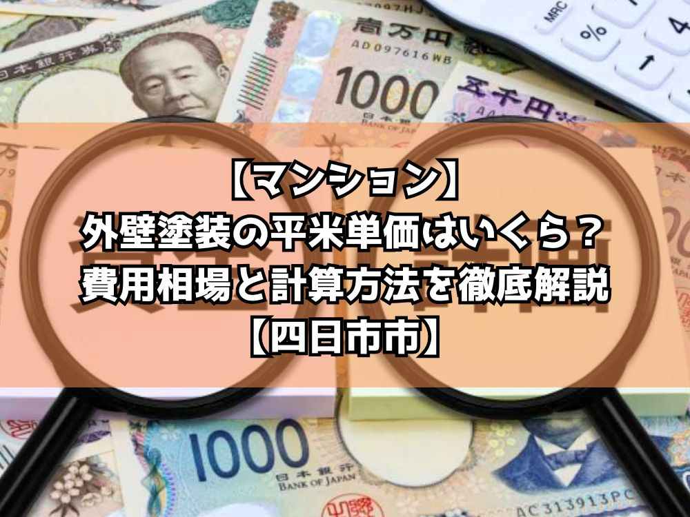 【マンション】外壁塗装の平米単価はいくら？費用相場と計算方法を徹底解説【四日市市】