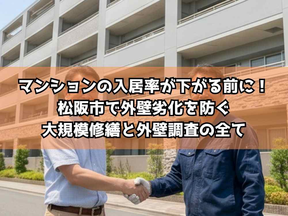 マンションの入居率が下がる前に！松阪市で外壁劣化を防ぐ大規模修繕と外壁調査の全て